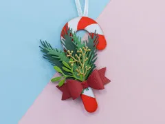 Metal Die - Retro Christmas - Candy Cane & Foliage