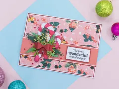 Metal Die - Retro Christmas - Candy Cane & Foliage