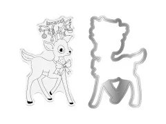Clear Stamp & Cutting Die - Retro Christmas - Reindeer
