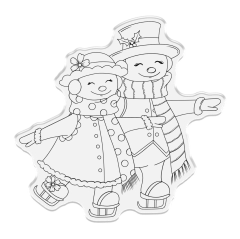 Clear Stamp & Cutting Die - Retro Christmas - Snowpeople