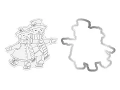 Clear Stamp & Cutting Die - Retro Christmas - Snowpeople