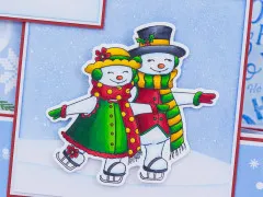 Clear Stamp & Cutting Die - Retro Christmas - Snowpeople