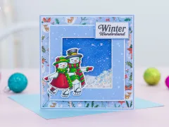 Clear Stamp & Cutting Die - Retro Christmas - Snowpeople