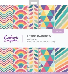 Retro Numbers - 12x12 Paper Pad - Retro Rainbow