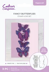 Clear Stamp & Cutting Die - Vertical Edge - Butterfly Cluster