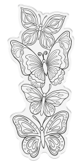 Clear Stamp & Cutting Die - Vertical Edge - Butterfly Cluster