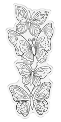 Clear Stamp & Cutting Die - Vertical Edge - Butterfly Cluster