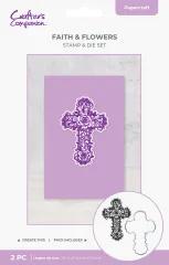 Clear Stamp & Cutting Die - Faithful Celebrations - Floral Cross