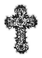 Clear Stamp & Cutting Die - Faithful Celebrations - Floral Cross