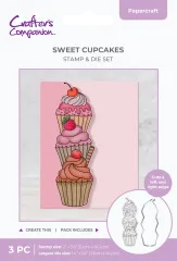 Clear Stamp & Cutting Die - Vertical Edge - Cupcake Stack