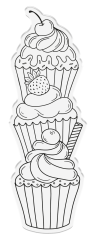 Clear Stamp & Cutting Die - Vertical Edge - Cupcake Stack
