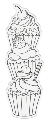 Clear Stamp & Cutting Die - Vertical Edge - Cupcake Stack