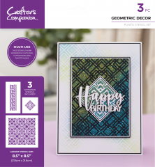 Crafters Companion - Stencil Set - Geometric Décor