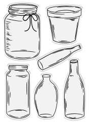 Clear Stamps - Flower Press - Jars, Bottles & Vases