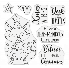 Clear Stamps - Cute Christmas Characters - Tree-mendous Fox