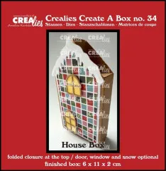 CREAlies Create A Box - No. 34 - Flat Box House with Door, Window and Snow