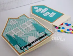 CREAlies Create A Box - No. 34 - Flat Box House with Door, Window and Snow