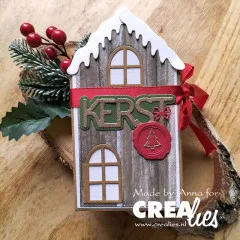 CREAlies Create A Box - No. 34 - Flat Box House with Door, Window and Snow