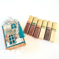 CREAlies Create A Box - No. 34 - Flat Box House with Door, Window and Snow