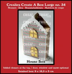 CREAlies Create A Box - No. 34 - Large Flat box House with door, window and snow