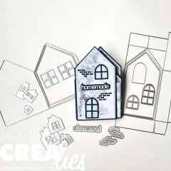 CREAlies Create A Box - No. 34 - Large Flat box House with door, window and snow