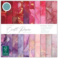 Essential Craft Papers - 6x6 Paper Pad - Ink Drops Rose 2