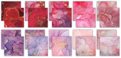 Essential Craft Papers - 6x6 Paper Pad - Ink Drops Rose 2