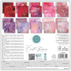 Essential Craft Papers - 6x6 Paper Pad - Ink Drops Rose 2