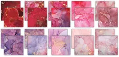 Essential Craft Papers - 12x12 Paper Pad - Ink Drops Rose 2