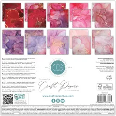 Essential Craft Papers - 12x12 Paper Pad - Ink Drops Rose 2