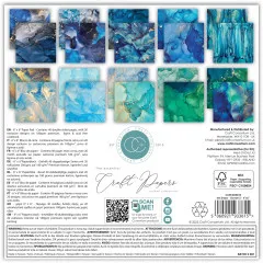 Essential Craft Papers - 6x6 Paper Pad - Ink Drops Ocean 2