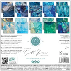 Essential Craft Papers - 12x12 Paper Pad - Ink Drops Ocean 2