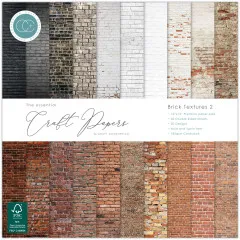 Essential Craft Papers - 12x12 Paper Pad - Brick Textures 2