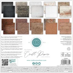 Essential Craft Papers - 12x12 Paper Pad - Brick Textures 2
