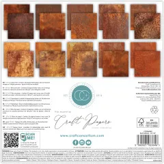 Essential Craft Papers - 12x12 Paper Pad - Rust Textures