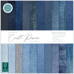 Essential Craft Papers - 12x12 Paper Pad - Denim Textures