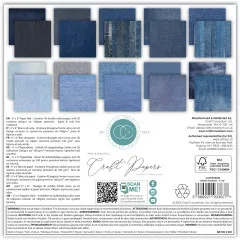 Essential Craft Papers - 6x6 Paper Pad - Denim Textures