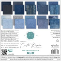 Essential Craft Papers - 12x12 Paper Pad - Denim Textures