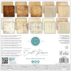 Rückseite des Paper Pads mit Übersicht der Designs in Braun, Beige und Kontobuch-Optik