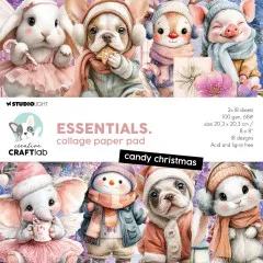 Studio Light - 8x8 Collage Paper Pad - Candy Christmas