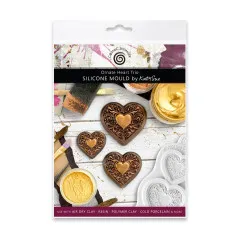 Katy Sue Designs - Silicone Mould - Ornate Heart Trio