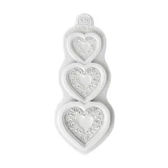 Katy Sue Designs - Silicone Mould - Ornate Heart Trio