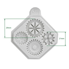 Katy Sue Designs - Silicone Mould - Mini Cogs & Gears