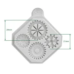 Katy Sue Designs - Silicone Mould - Mini Cogs & Gears