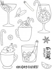 Janes Doodles Clear Stamp Set - Holiday Cheers