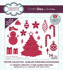 Craft Dies - Festive Slimline Christmas Accessories Craft Dies - Festive Slimline Christmas Accessories