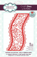 Craft Dies by Sue Wilson - Festive Holly Ribbon Wave