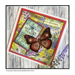 Unmounted Rubber Stamps - Butterfly and Rose