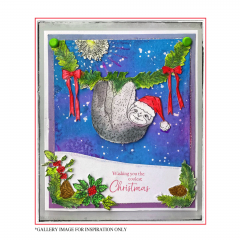 Unmounted Rubber Stamps - Christmas Sloth Unmounted Rubber Stamps - Christmas Sloth