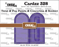 CREAlies Cardzz - Nr. 328 - Twist & Pop B4, Panels & Concertina Card & Booklet Arch